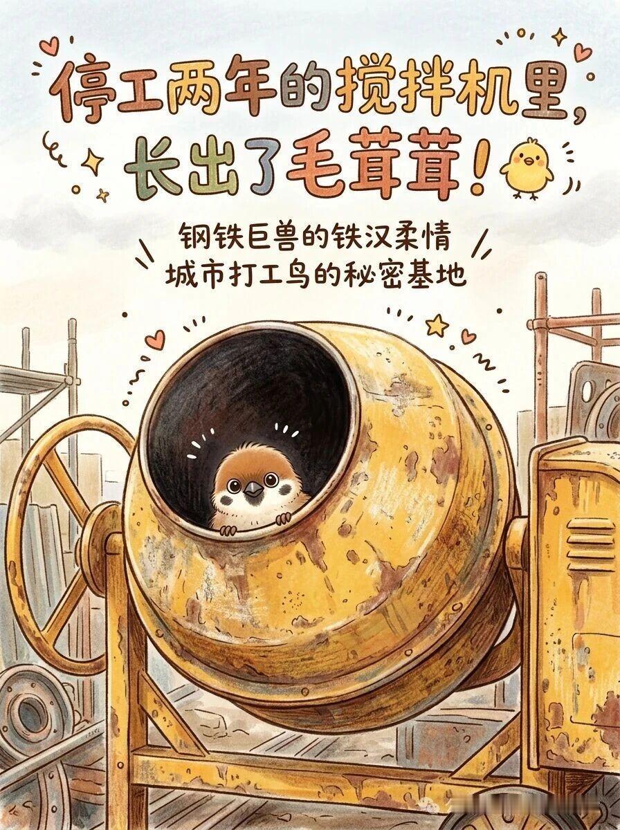 停工两年的搅拌机里，竟长出毛茸茸！