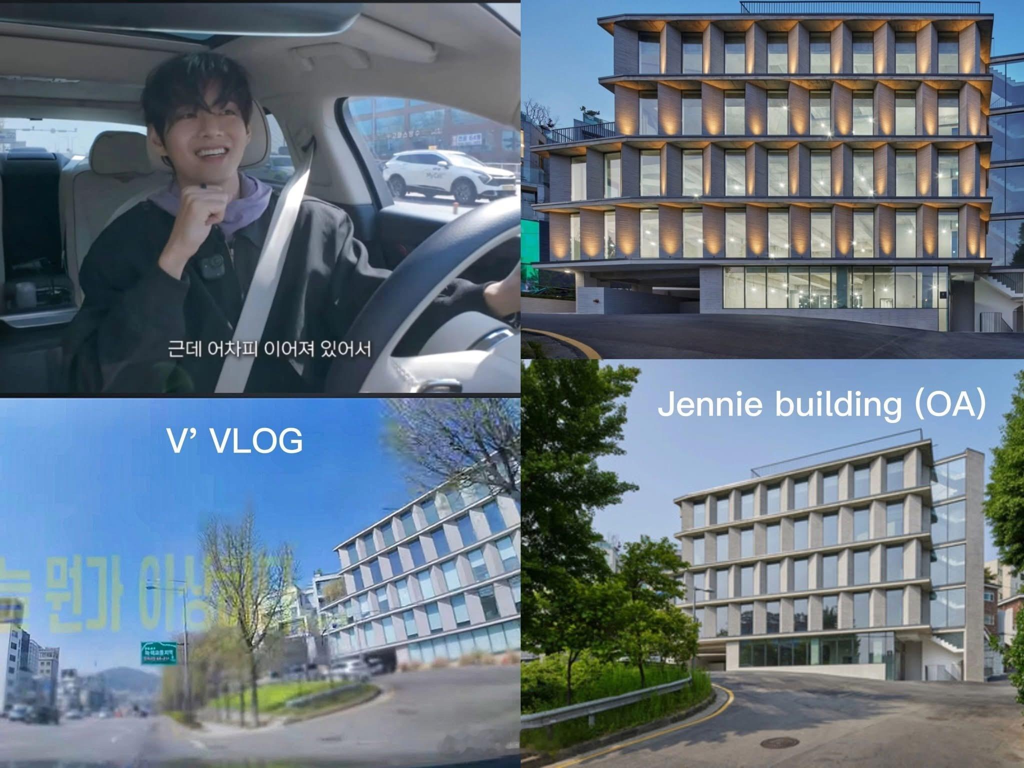 金泰亨vlog拍到jennie公司金泰亨vlog自嘲开错路，结果镜头一转……是J