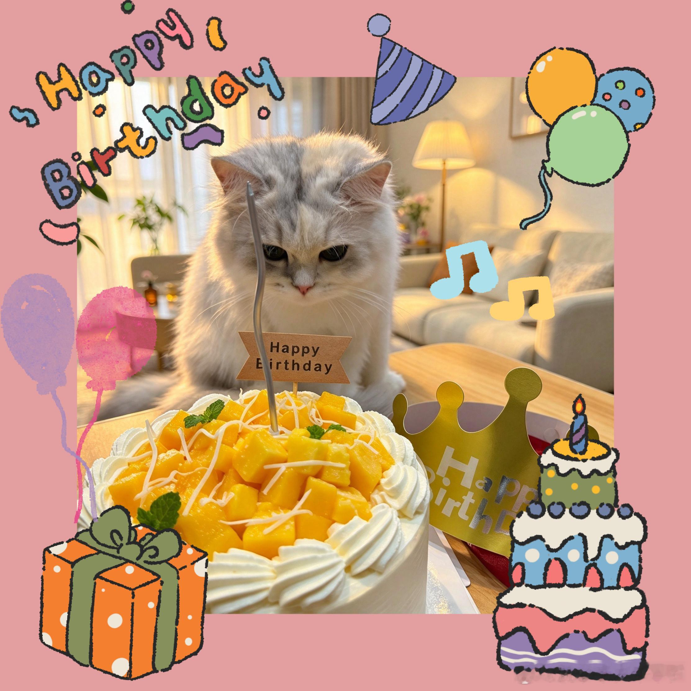 一只认真许愿的小咪～我们三三一周岁啦，让我们祝这个小宝贝生日快乐，平安健康～🎂