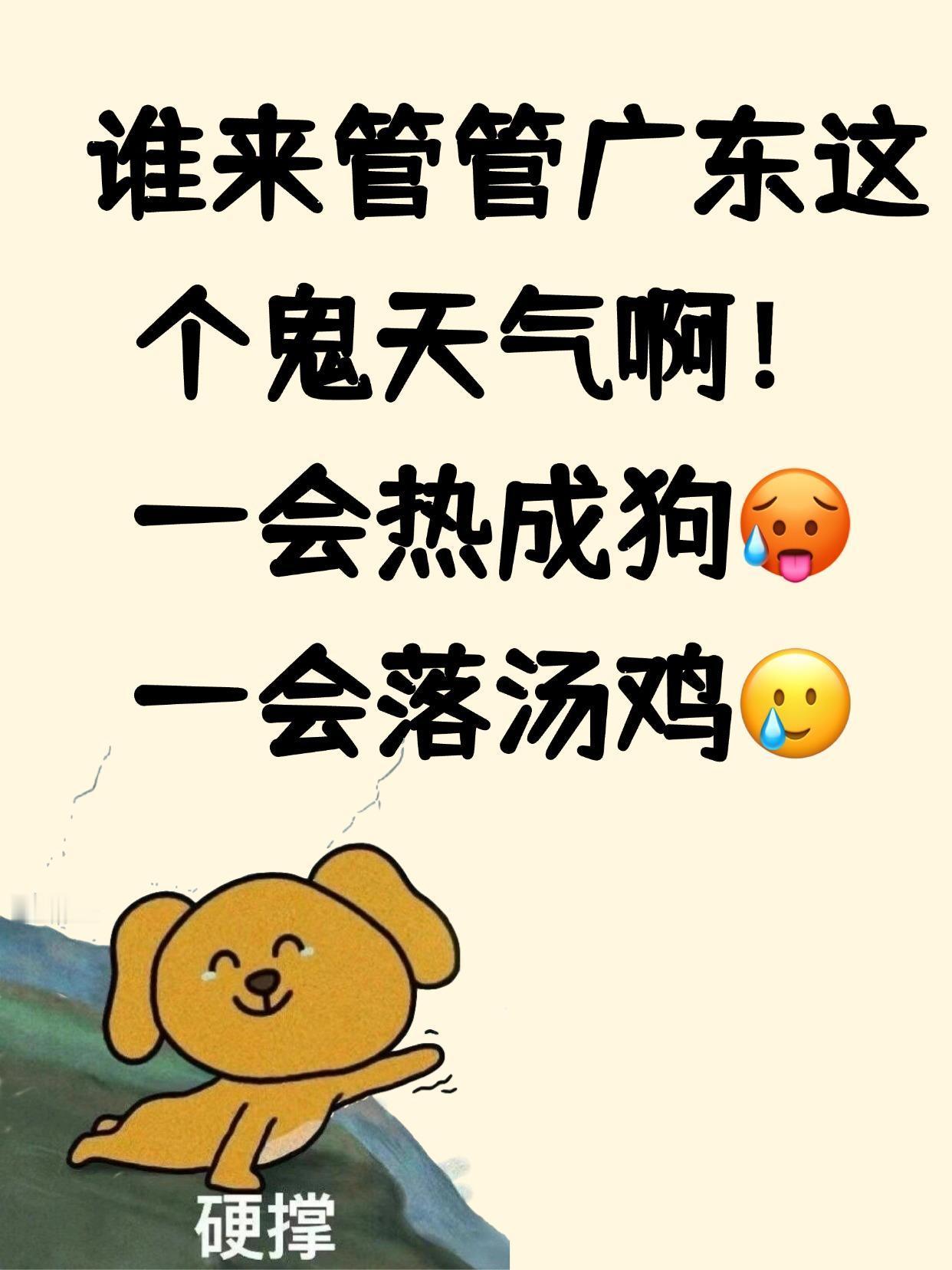 又热又湿，广东的天气想搞垮打工人吗！！

真的服了，最近广东的天气跟抽风了一样，
