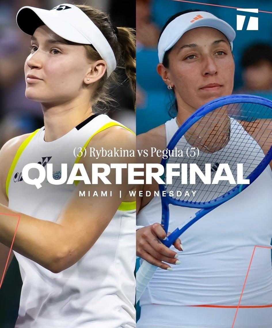 WTA那些被暂时捆绑住的大种子球员对阵:
莱巴金娜vs佩古拉，加上这次迈阿密公开