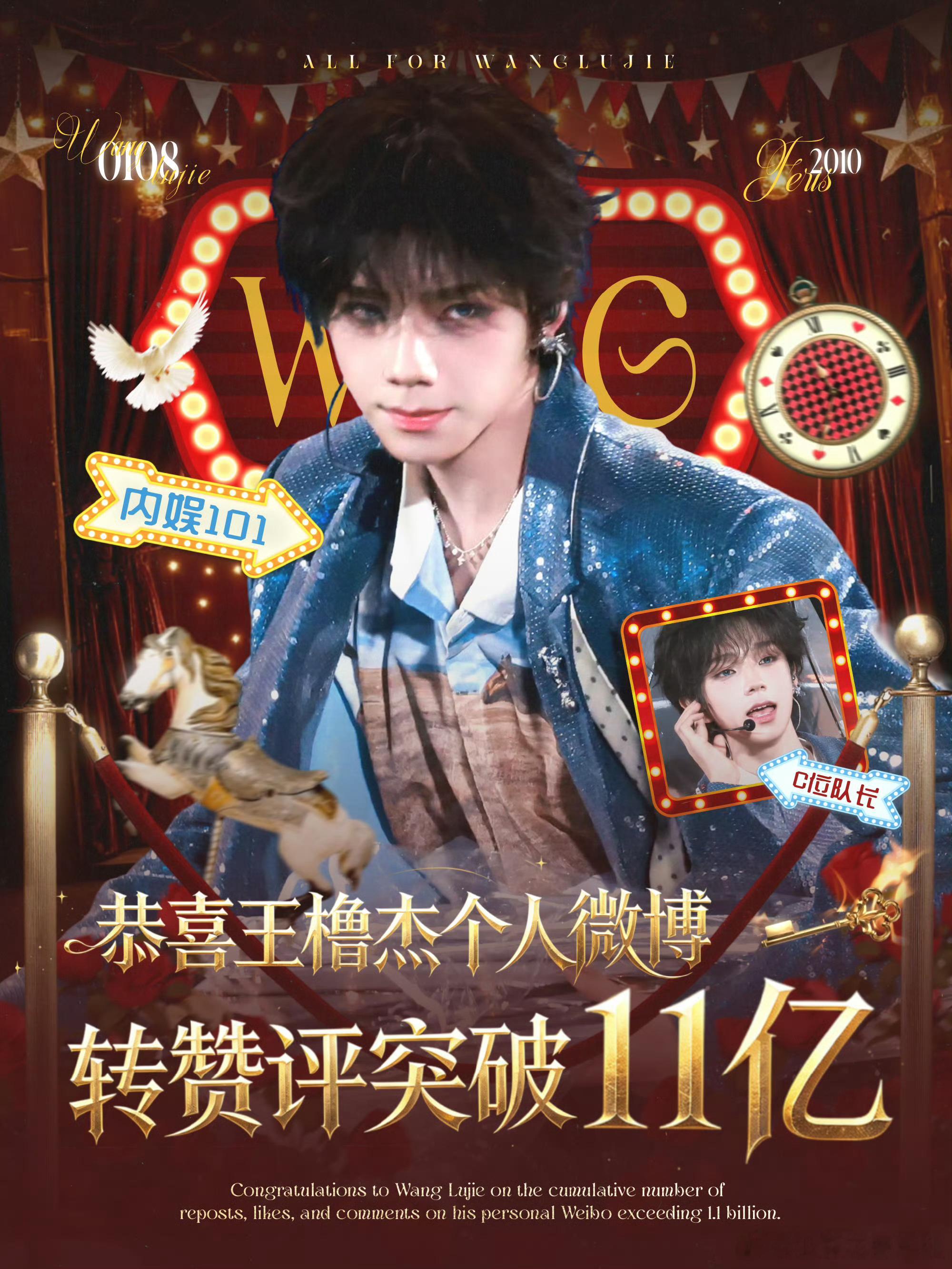恭喜🎉王橹杰个人微博转赞评突破11亿❗️王橹杰 ​​​