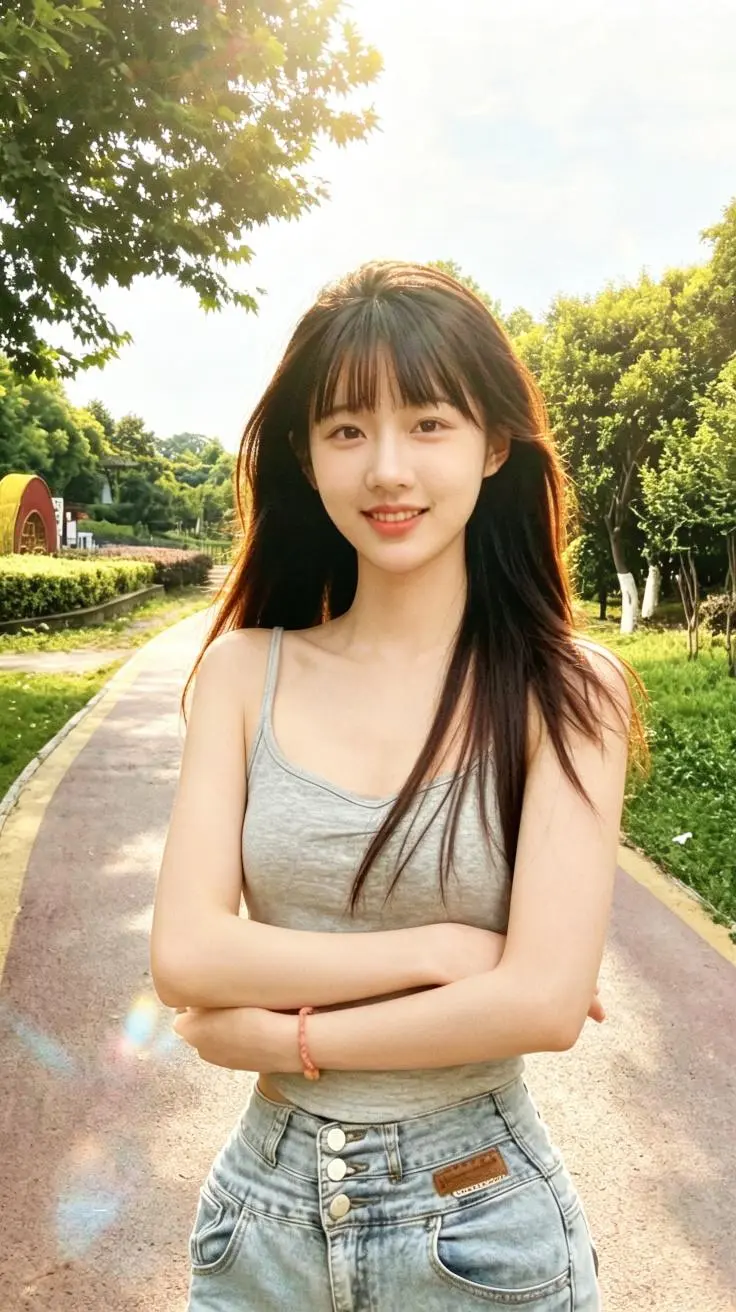 我的图片 ai创作 甜妹户外穿搭 户外清纯美女 我的夏日户外穿搭
