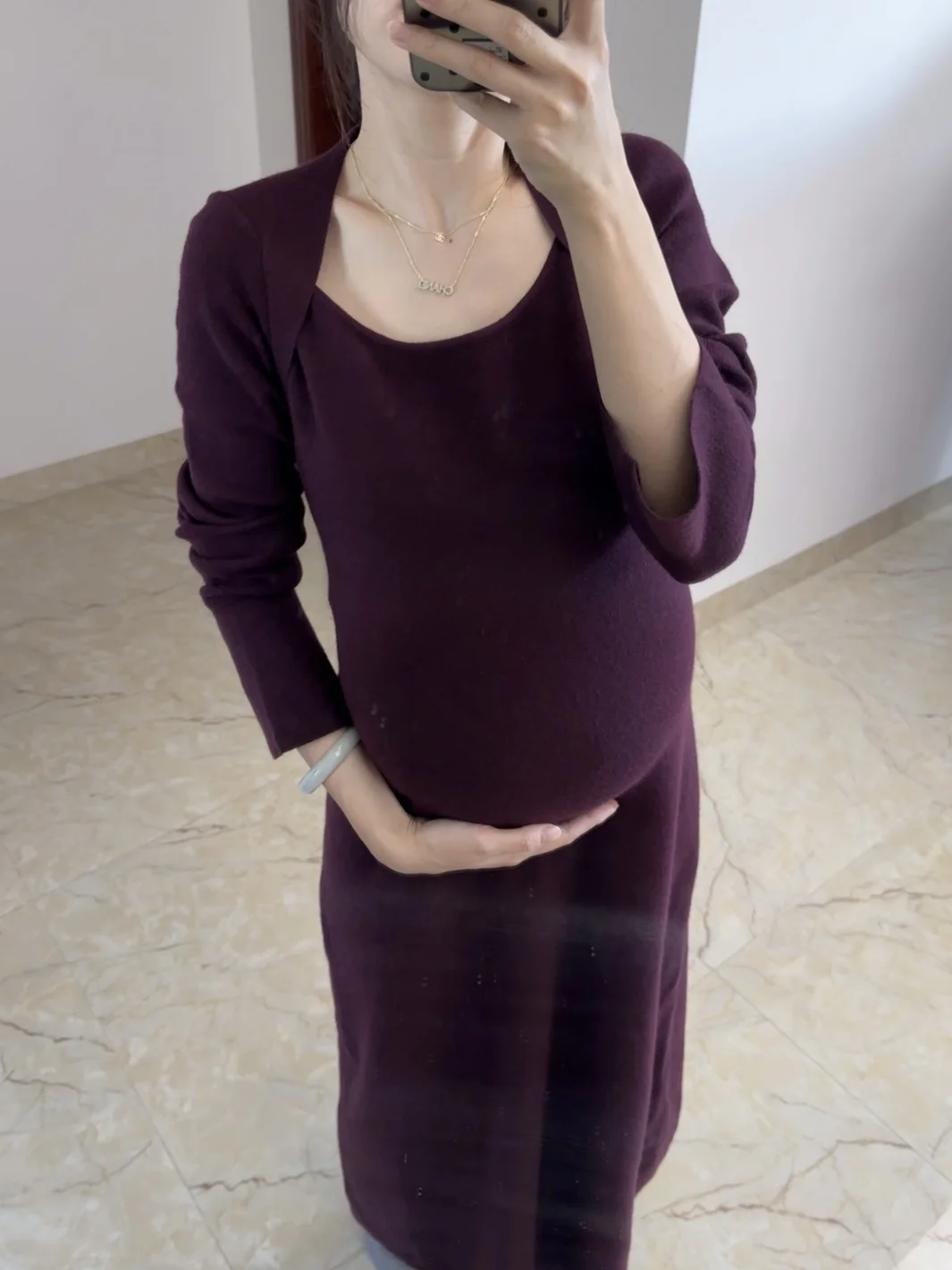 好多孕妈买的葡萄紫气质连衣裙！live图