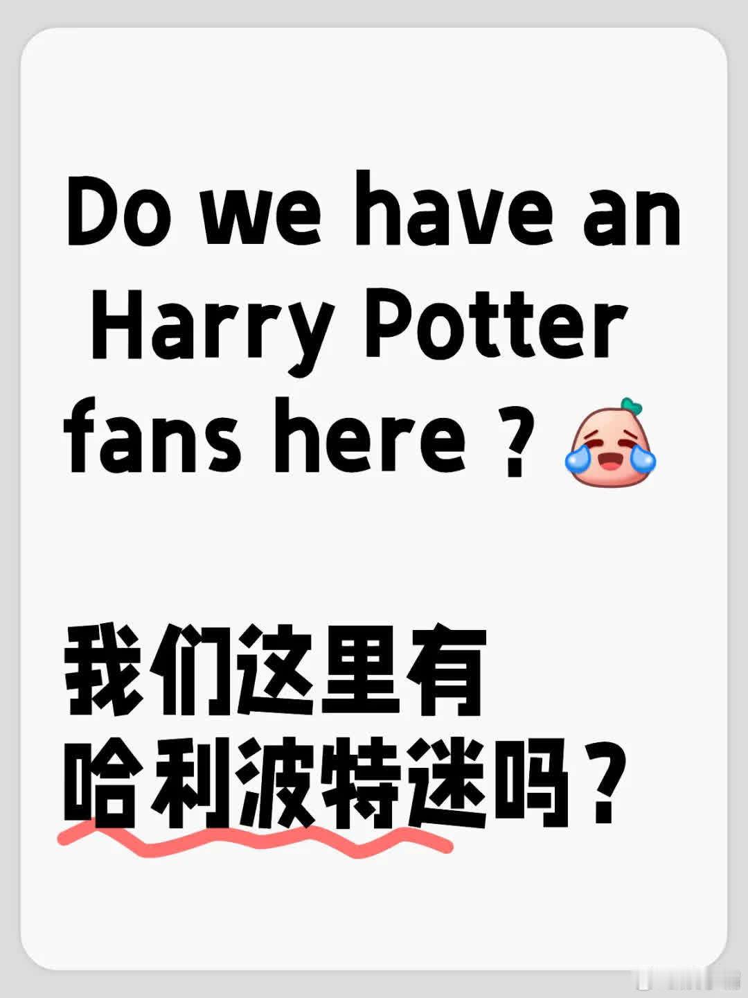 我们这里有哈利波特迷吗？[笑哭R] 