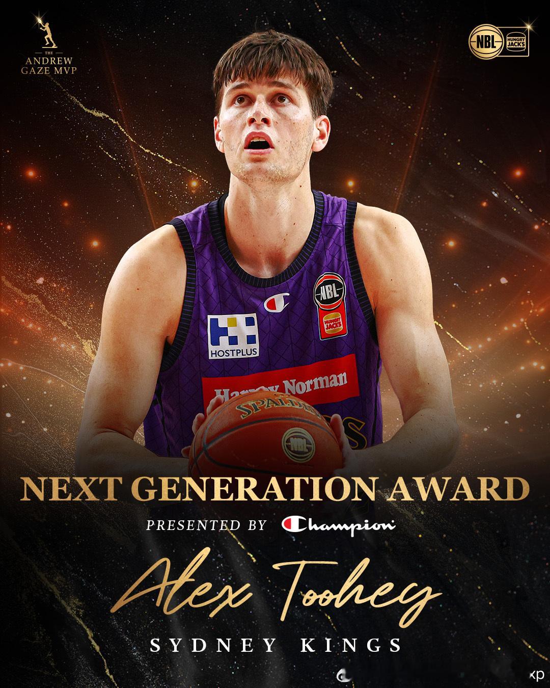 澳大利亚小前锋Alex Toohey(2004-202cm-SF)获得NBL赛季