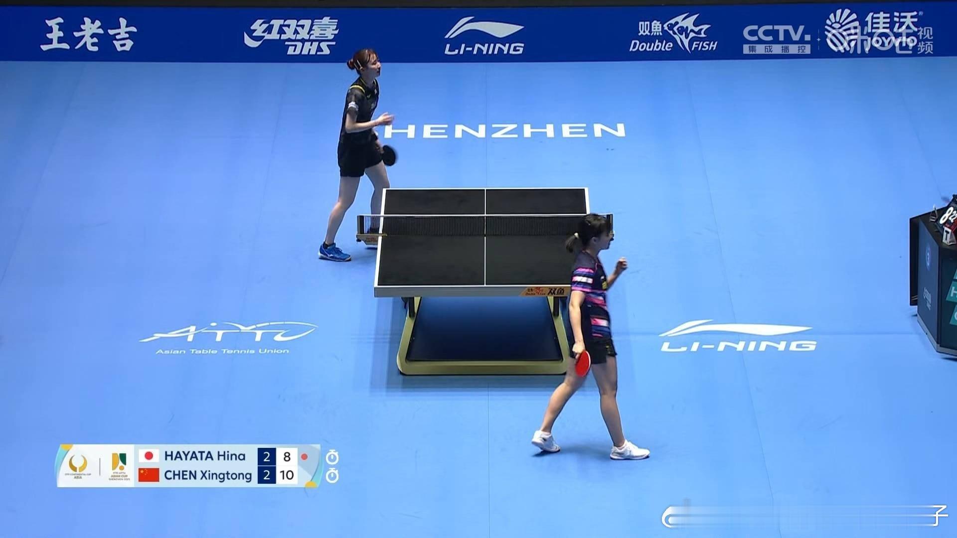 陈幸同3比2早田希娜（-9，-10，5，4，8）晋级2025国际乒联深圳亚洲杯女