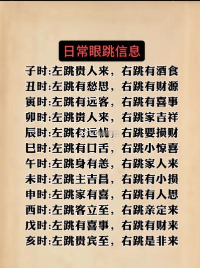 日常眼跳信息 