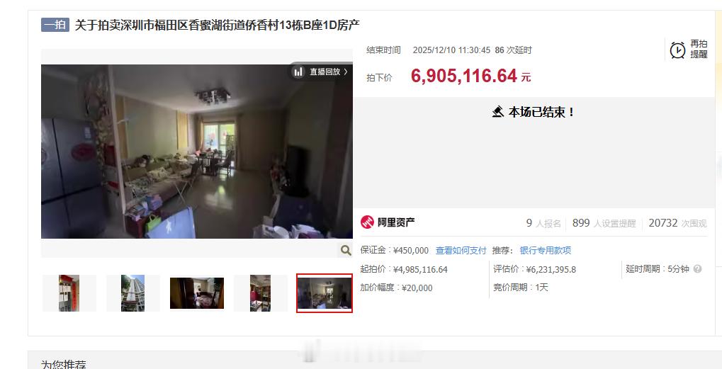 福田侨香村法拍，690万成交。/89=7.7万单价。有高中生跳楼自杀，死在这套房