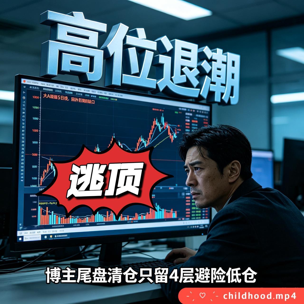 【高位退潮】今天大A跌破5日线，且回补前期缺口，短线趋势彻底走弱，所以博主尾盘清