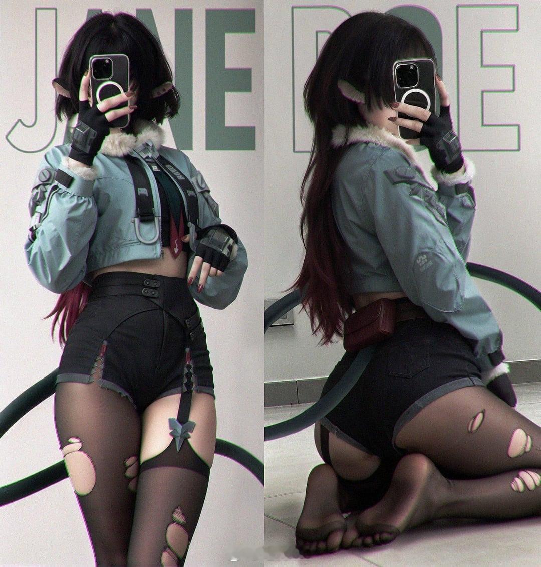 我觉得简最好看的部分是尾巴其次是___[doge]#cosplay##绝区零##