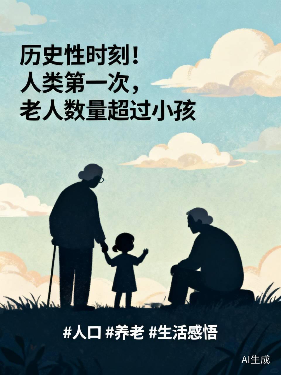 标题:历史性时刻！人类第一次，老人数量超过小孩，你感受到了吗？
一个值得深思的消