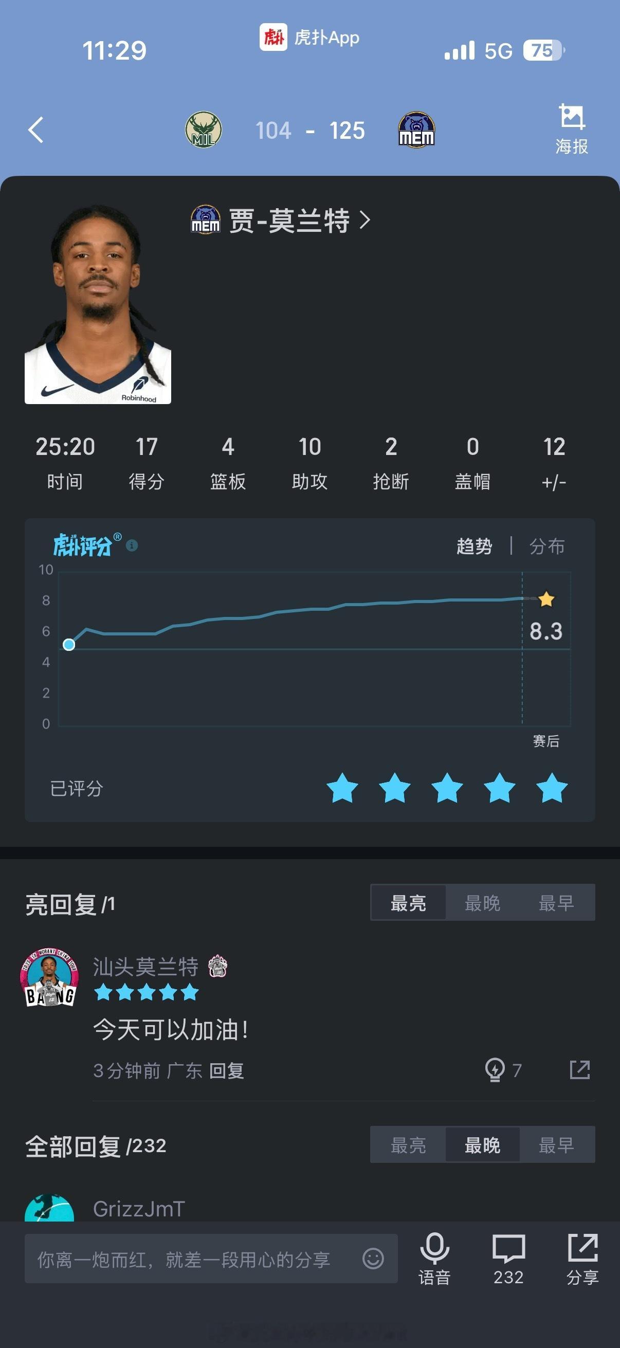 也是逐渐好起来了！今天莫兰特都是正向评价～雄鹿vs灰熊莫兰特孟菲斯灰熊
