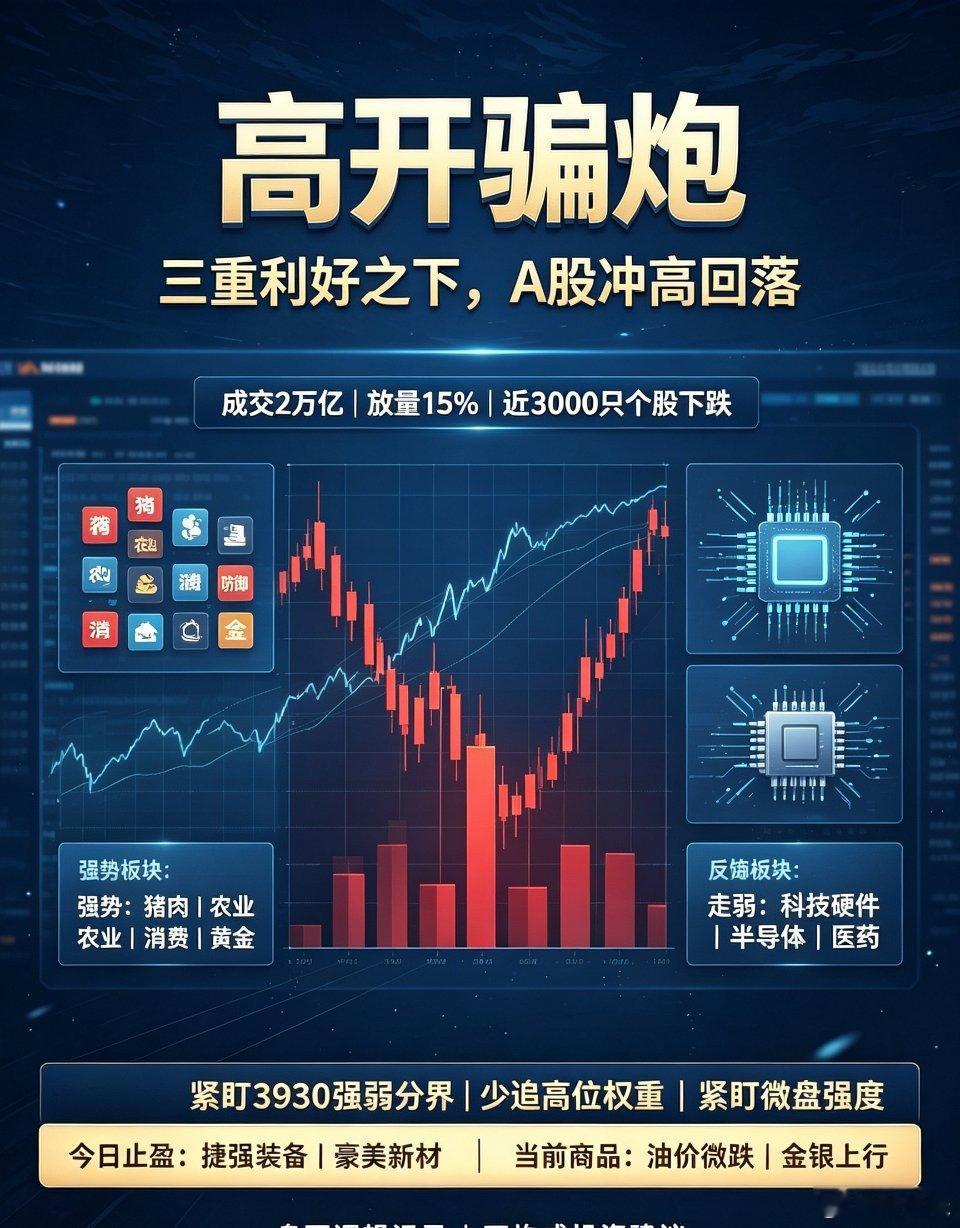 📝A股收评｜高开骗炮！利好变资金出逃窗口隔夜美股大涨+美联储放鸽+美债收益率下