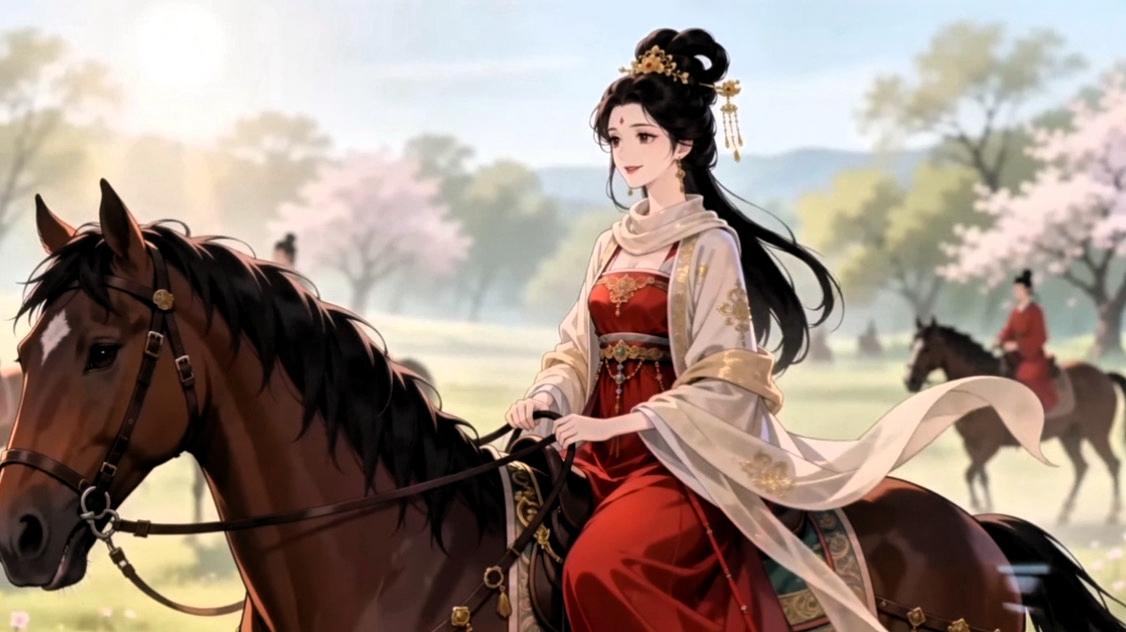 《虢国夫人游春图》：一幅画藏尽盛唐贵妇的繁华与落幕

说起唐代贵族春游，这幅《虢