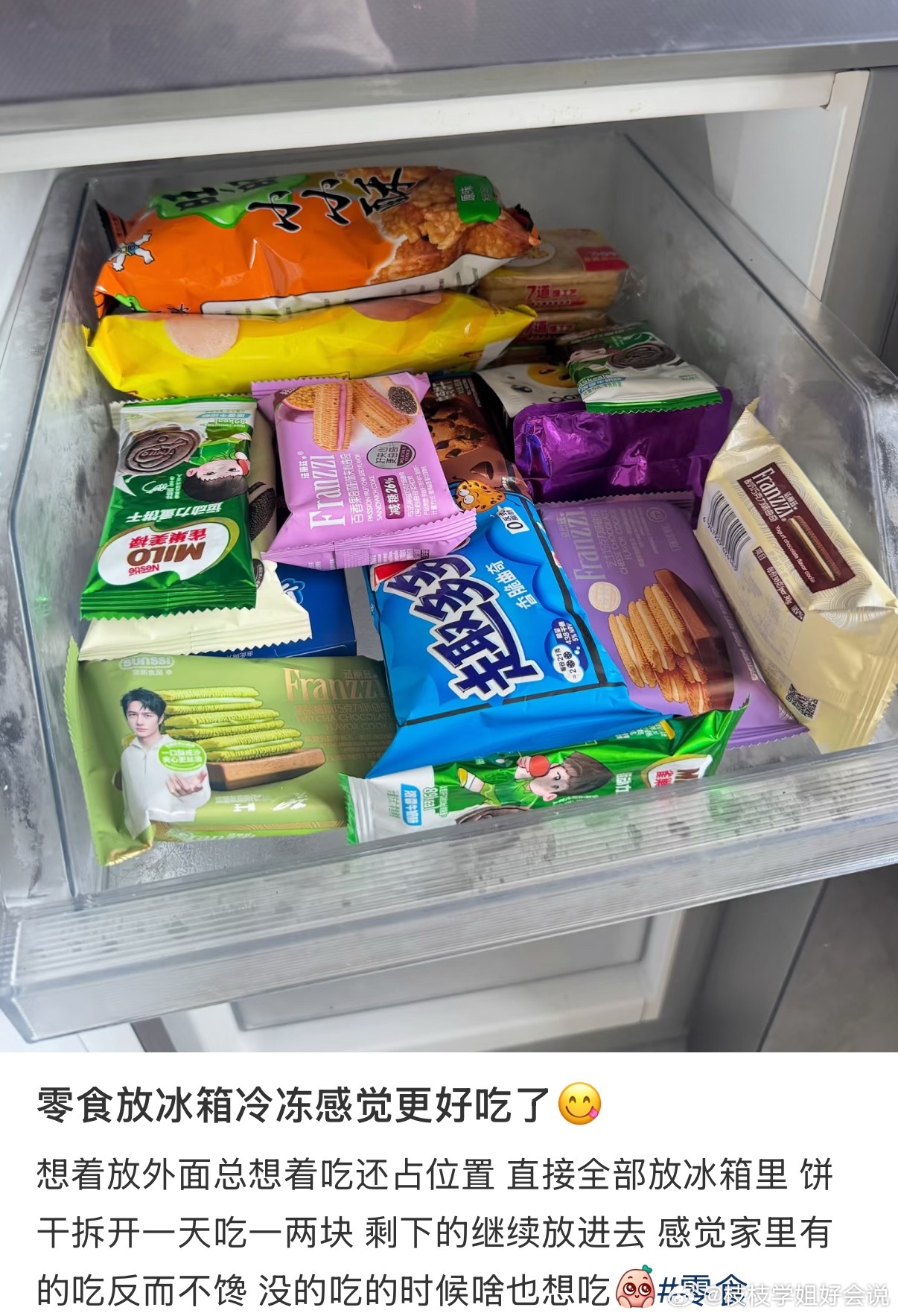 零食放冰箱冷冻感觉更好吃了 