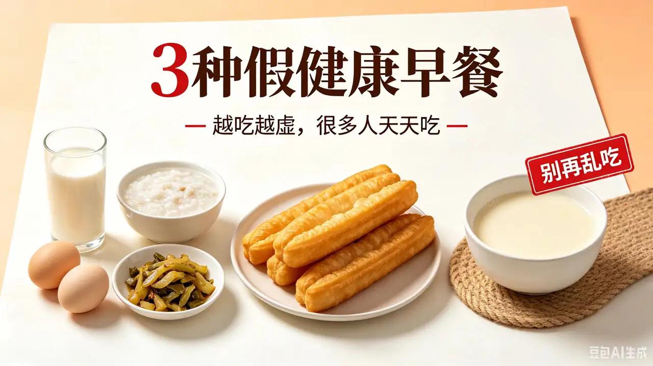 这3种早餐搭配并不健康 说说那些不健康的早餐搭配。第一种，油条配豆浆，油条是高温