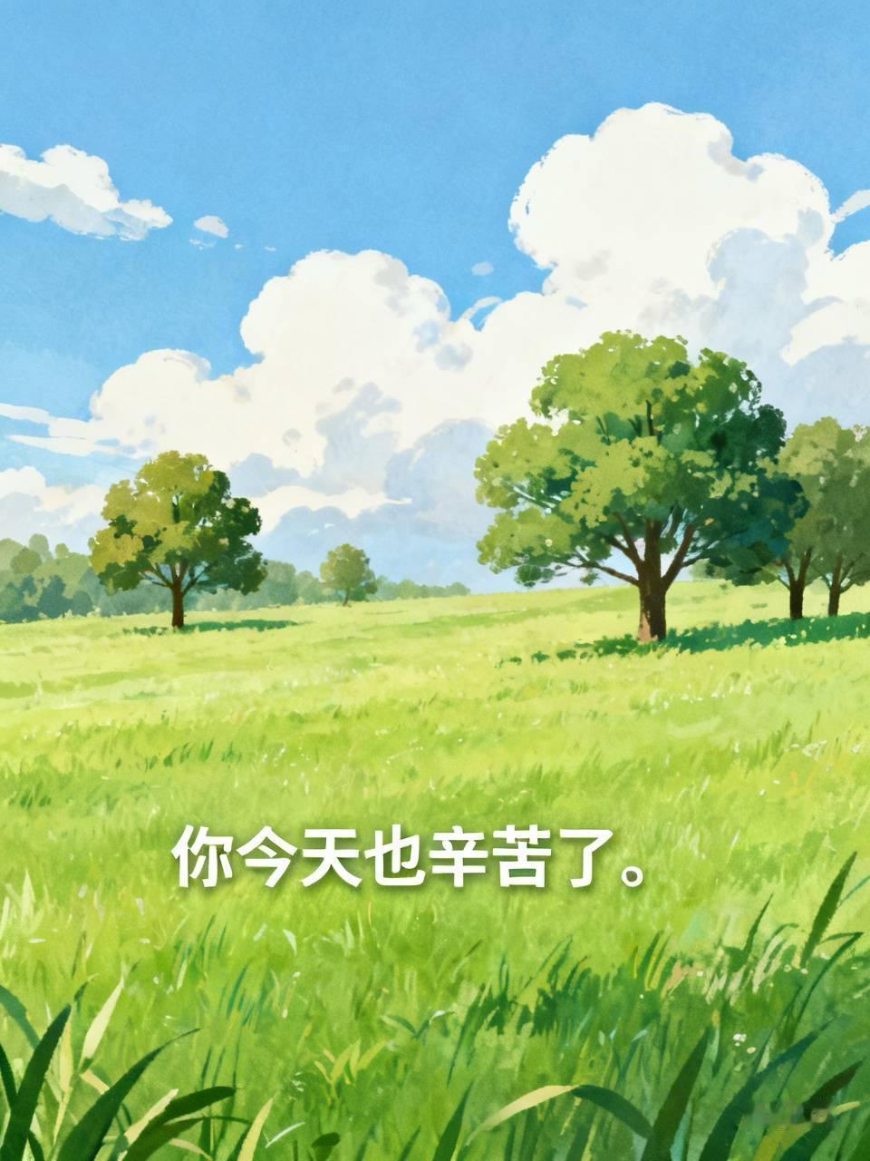 “你今天也辛苦了。”