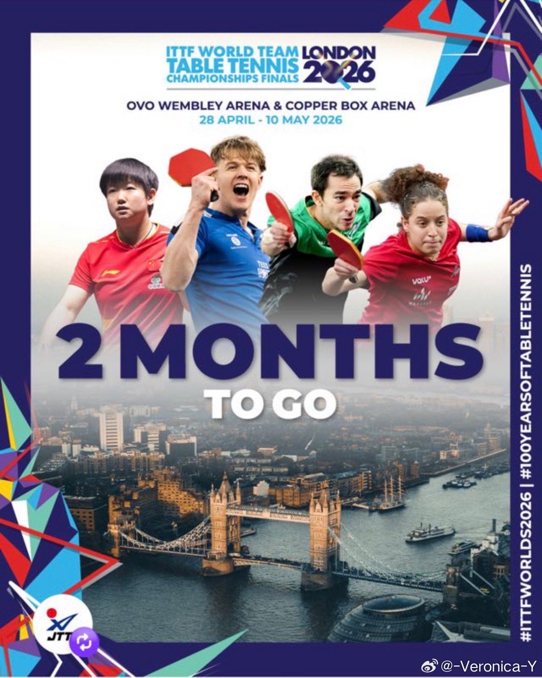 伦敦世乒赛倒计时2个月海报～（其实今天只有55天了） 