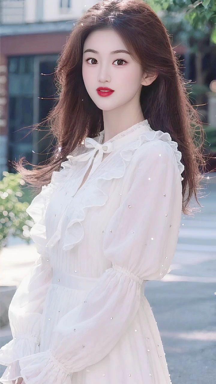 初夏穿搭 温柔白色连衣裙 少女感随拍 清新气质风 清纯甜美