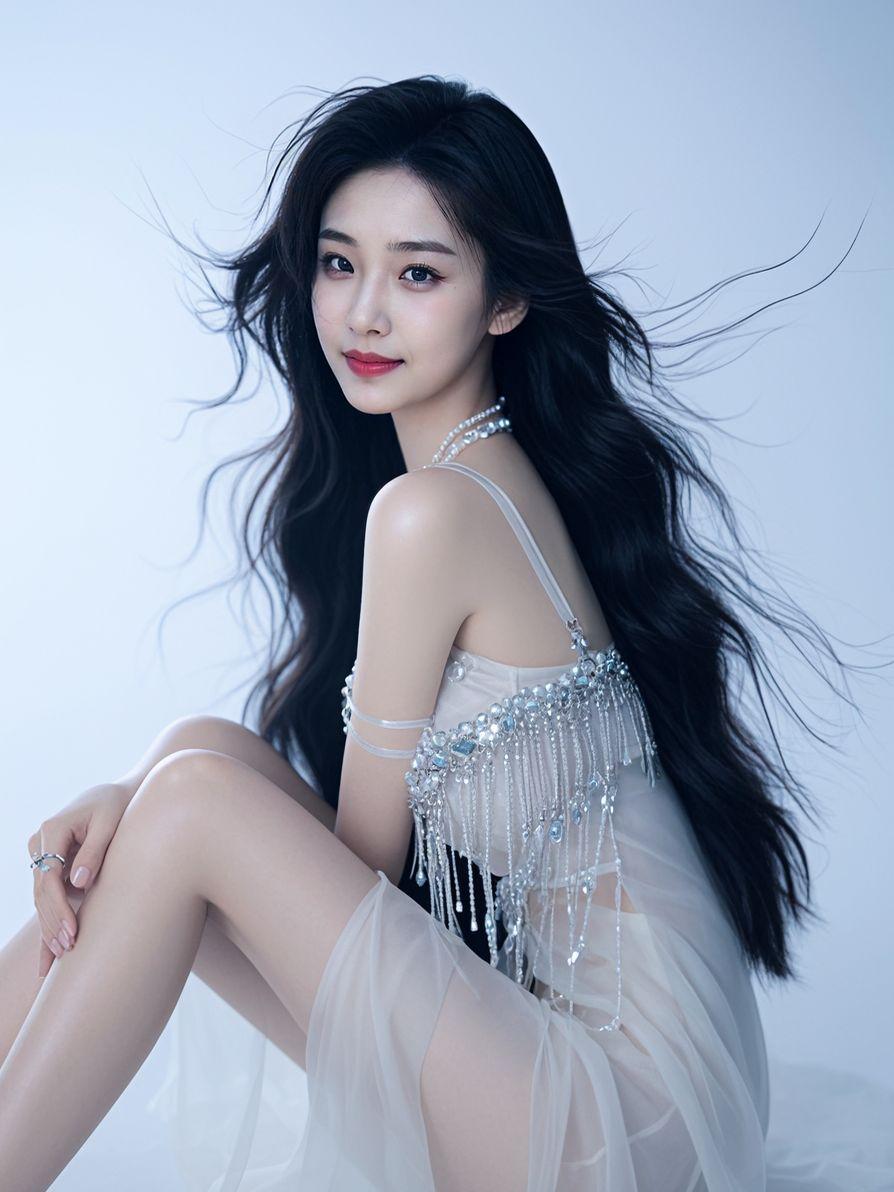 这造型，简直是“仙女下凡”现场教学！别人是穿搭，我是“披星戴月”。头发丝儿都在努