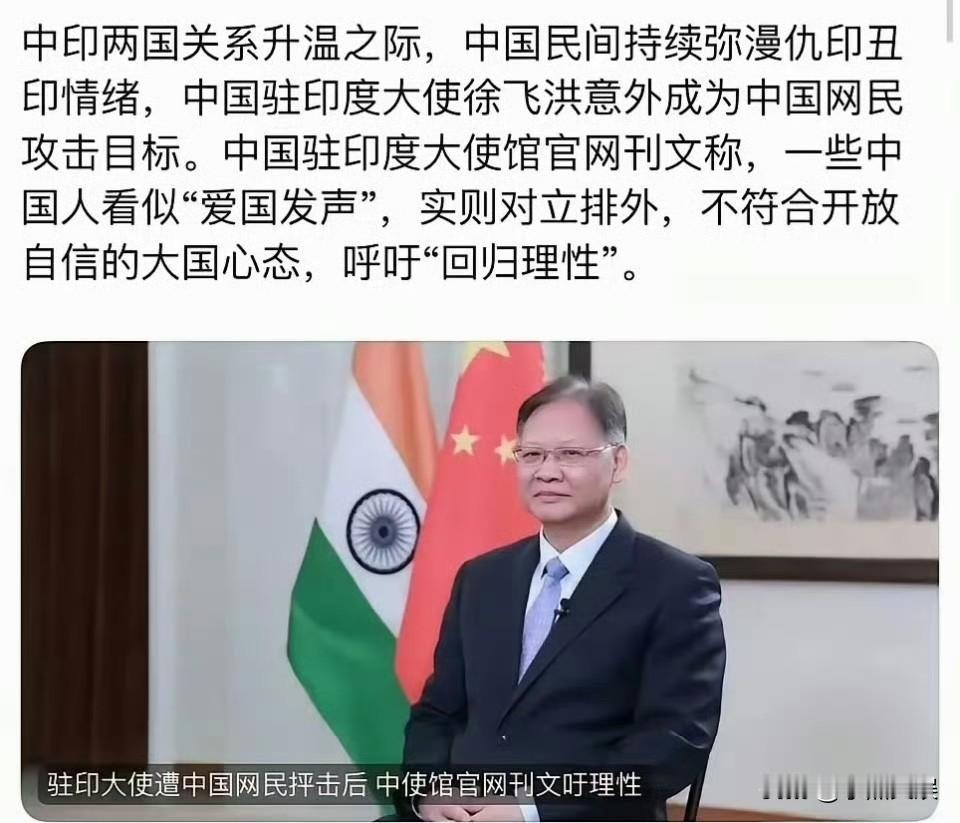 这就是徐飞洪转发在官网的文章。
又把网友的爱国之心说成是博流量的行为，还说网友们