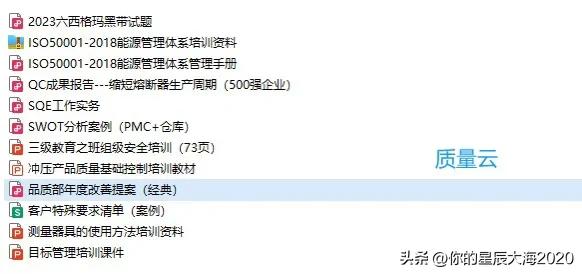 知识星球-质量云第10季精选代表性干货资料共计12份，包含质量、六西格玛、管理体