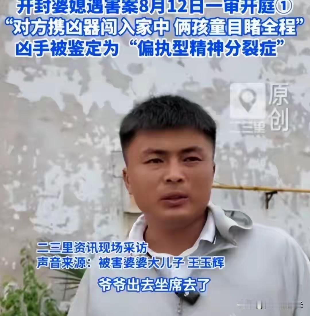 河南开封毕桥村婆媳遇害案2026年8月12日在开封中院一审开庭。

嫌疑人：同村