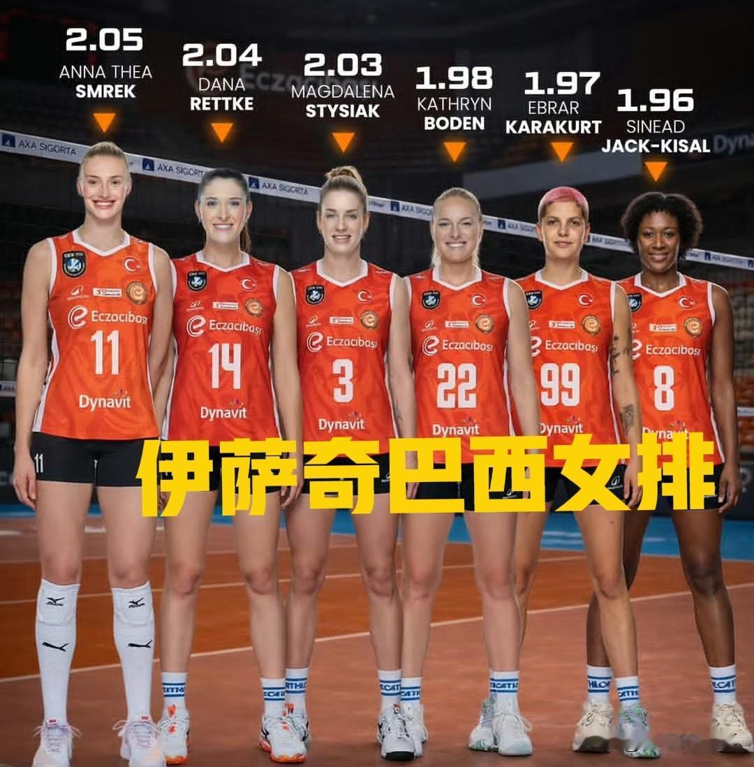 瞧，土耳其伊萨奇巴希女排这身高，要李盈莹去了，只能排末尾[捂脸]
表弟卡拉库尔特