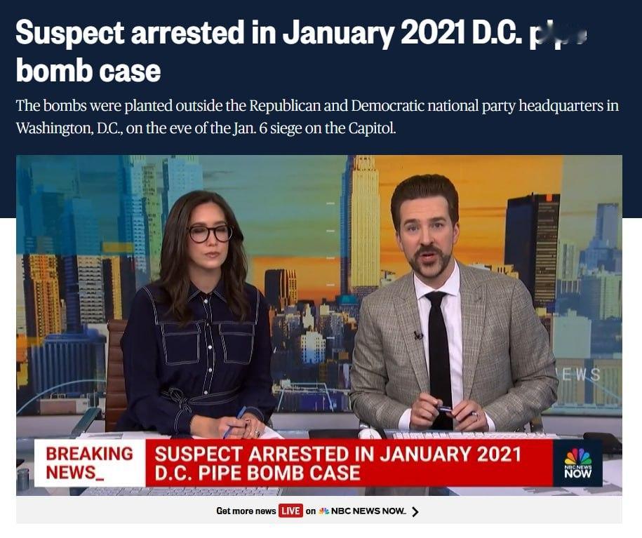 联邦调查局 (FBI) 已逮捕一名嫌疑人，此人涉嫌参与2021年1月5日（即1月