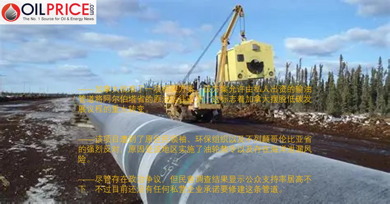 加拿大因美国贸易紧张局势而考虑重启大型管道项目

在因环境和人权问题而取消了跨境