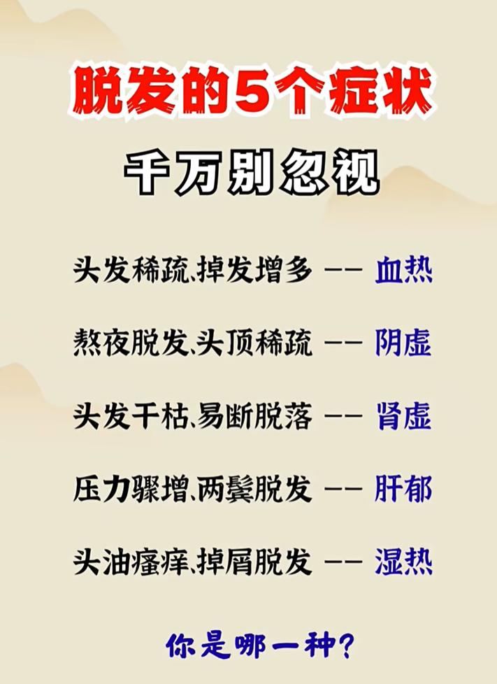 5 种脱发类型对照自查，看看你属于哪一种