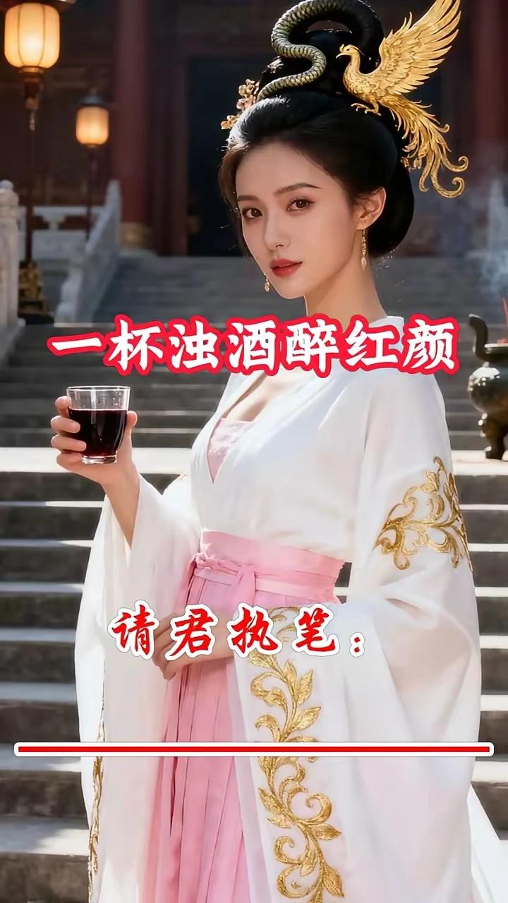 上联：一杯浊酒醉红颜，
下联：两盏清茶酬知音