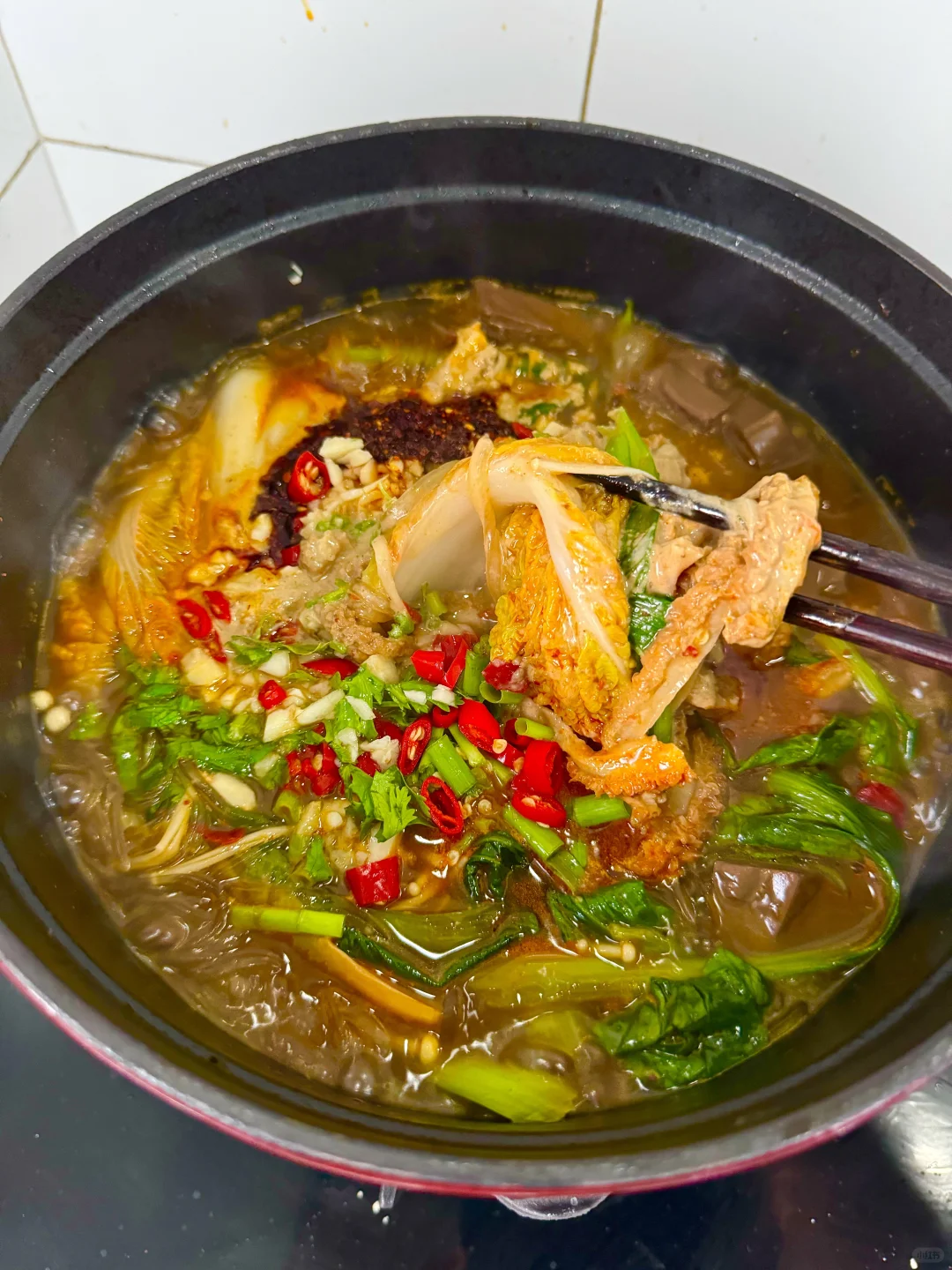 家庭版不用火锅底料版本的爆肚粉！夜市味道