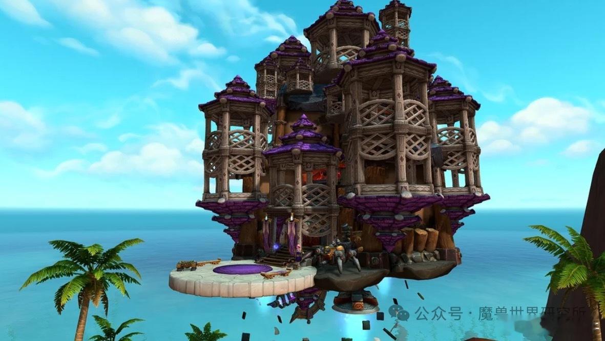 每周魔兽家宅汇总分享图1 玩家打造了一座飞行房屋，远看还真挺像个副本的图2 有玩