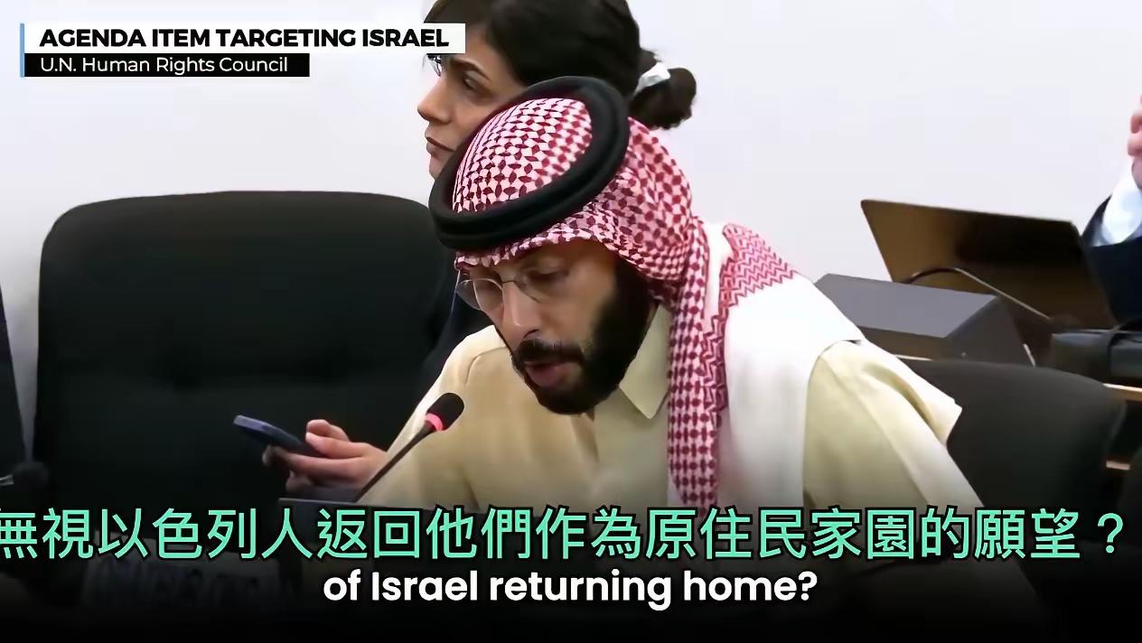 在日内瓦的联合国人权理事会上，科威特政治分析师、人权捍卫者贾希姆发表了一番震惊世