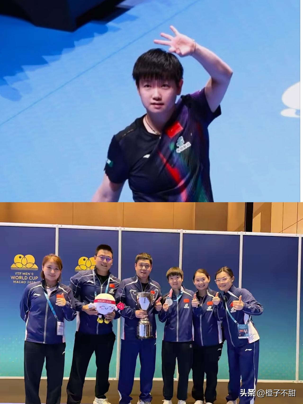 孙颖莎三连冠背后，陪练体能师全天盯梢，她到底瘦了多少斤？

孙颖莎刚在澳门世界杯