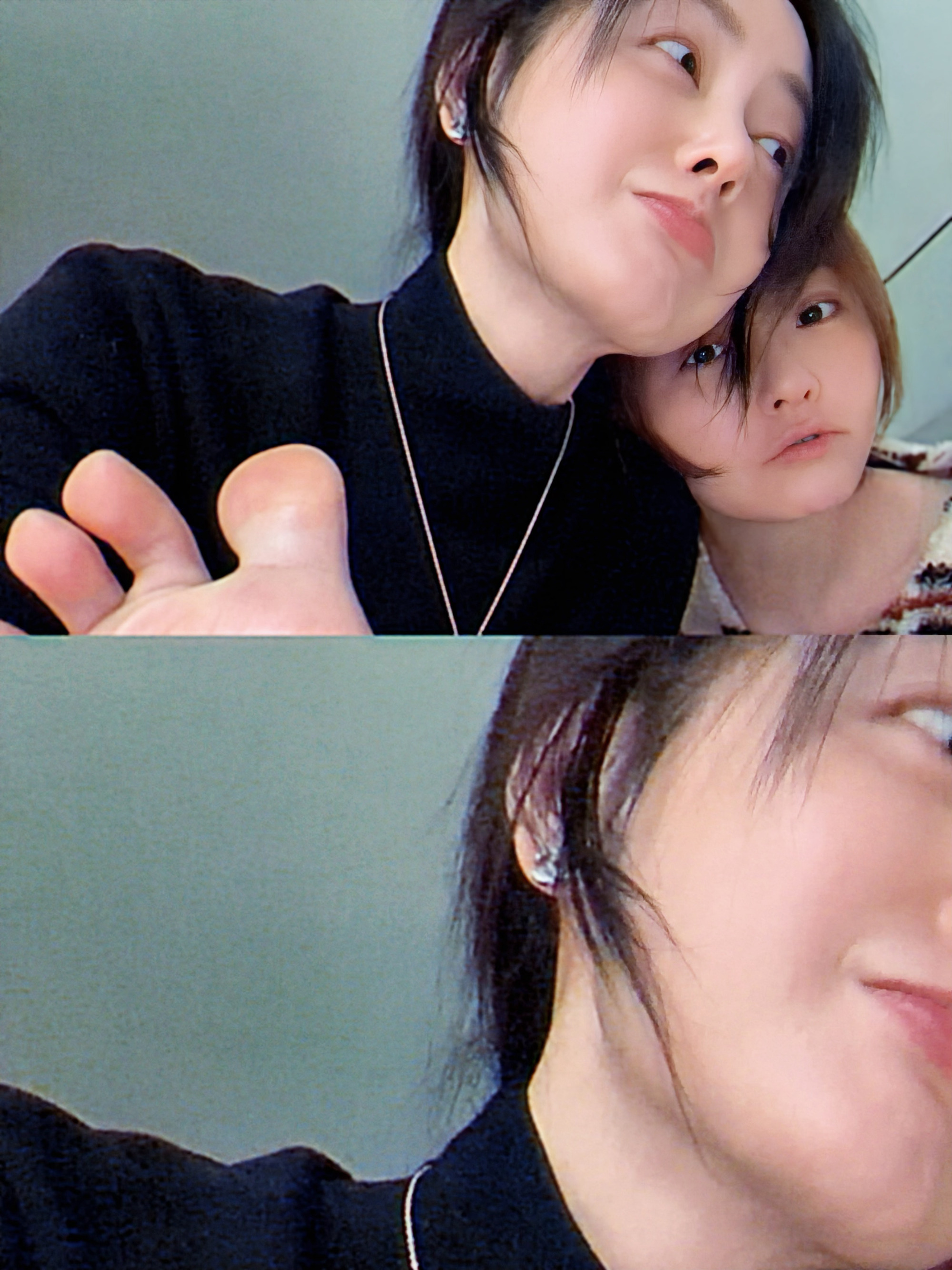 差点没认出来这是张靓颖和张天爱，张靓颖好幼态啊 