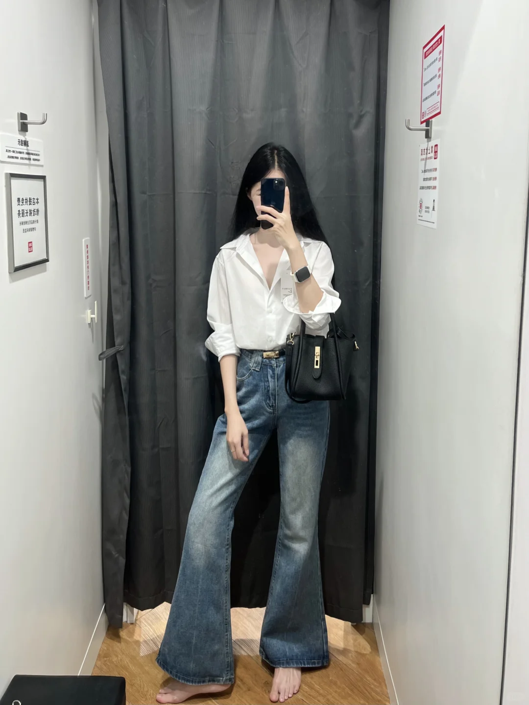 优衣库发现露思的高知衫?😭89不贴腿裤遮胯显瘦绝了～