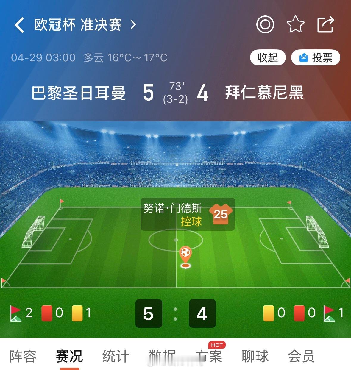 已经踢疯了。。大巴黎vs拜仁