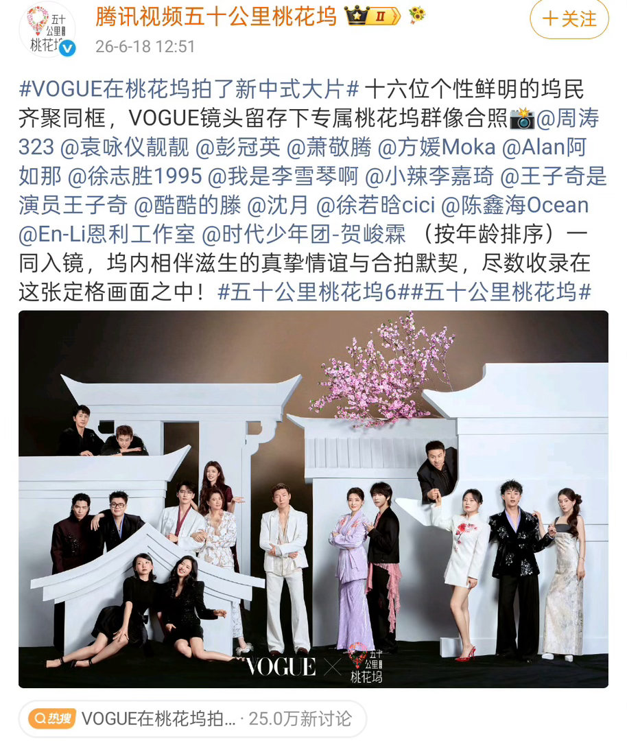 刘冲让方媛站在角落 VOGUE给桃花坞拍了群像大片，天王老婆方媛被安排在角落，上