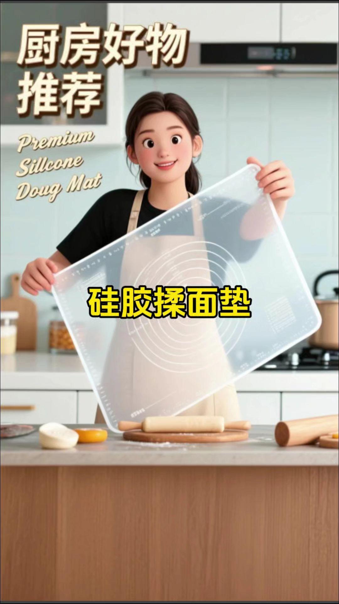 母婴级纯硅胶揉面垫，无杂质安全透明看得见，给孩子跟家人用着更放心。