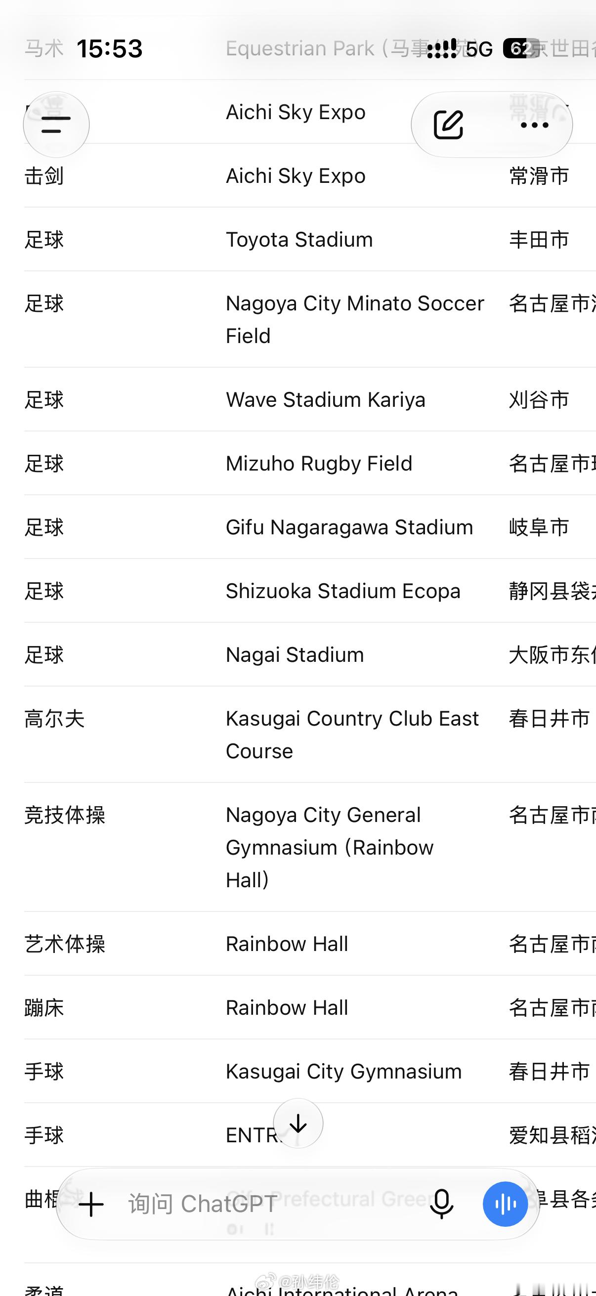 名古屋亚运会，说是名古屋，其实也有不少散落在整个日本，看水上项目基本都得去东京，