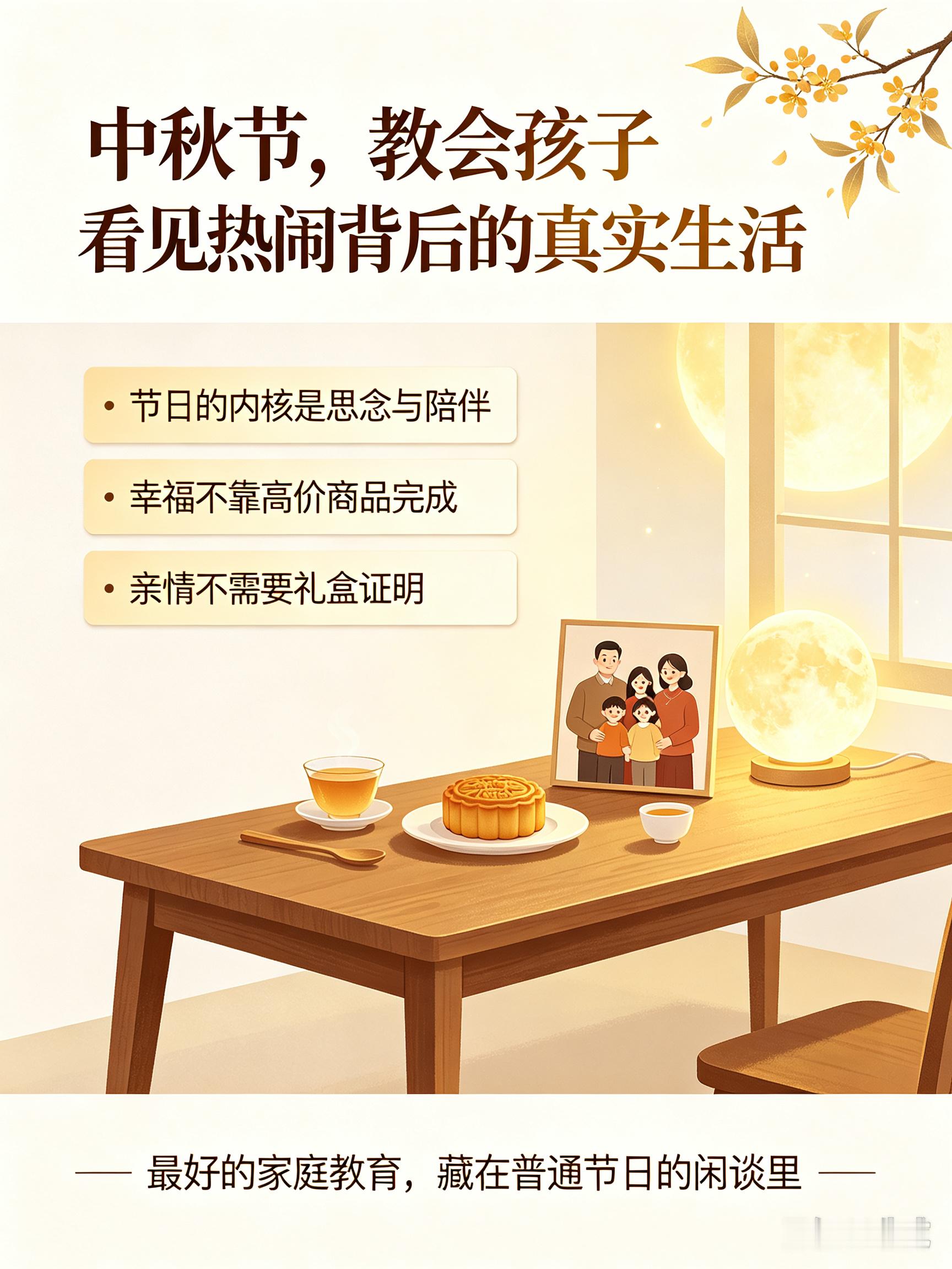 【中秋节，教会孩子看见热闹背后的真实生活】每到中秋，我们习惯带着孩子赏月、吃月饼