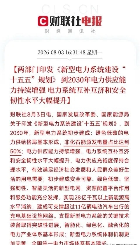 下午4点半，一份由发改委和国家能源局联合印发的重磅规划，铺在了由AI算力焦虑、全