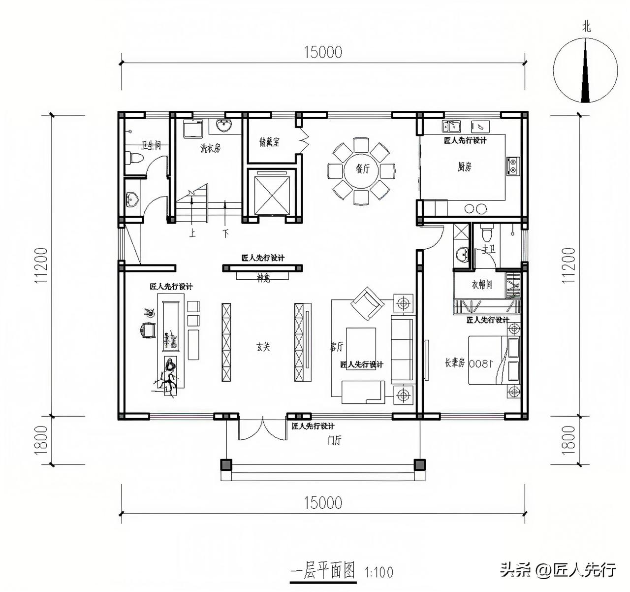 建筑层数：三层带电梯。
建筑层高：一层3.6米，二层3.3米，三层3.3米。
功