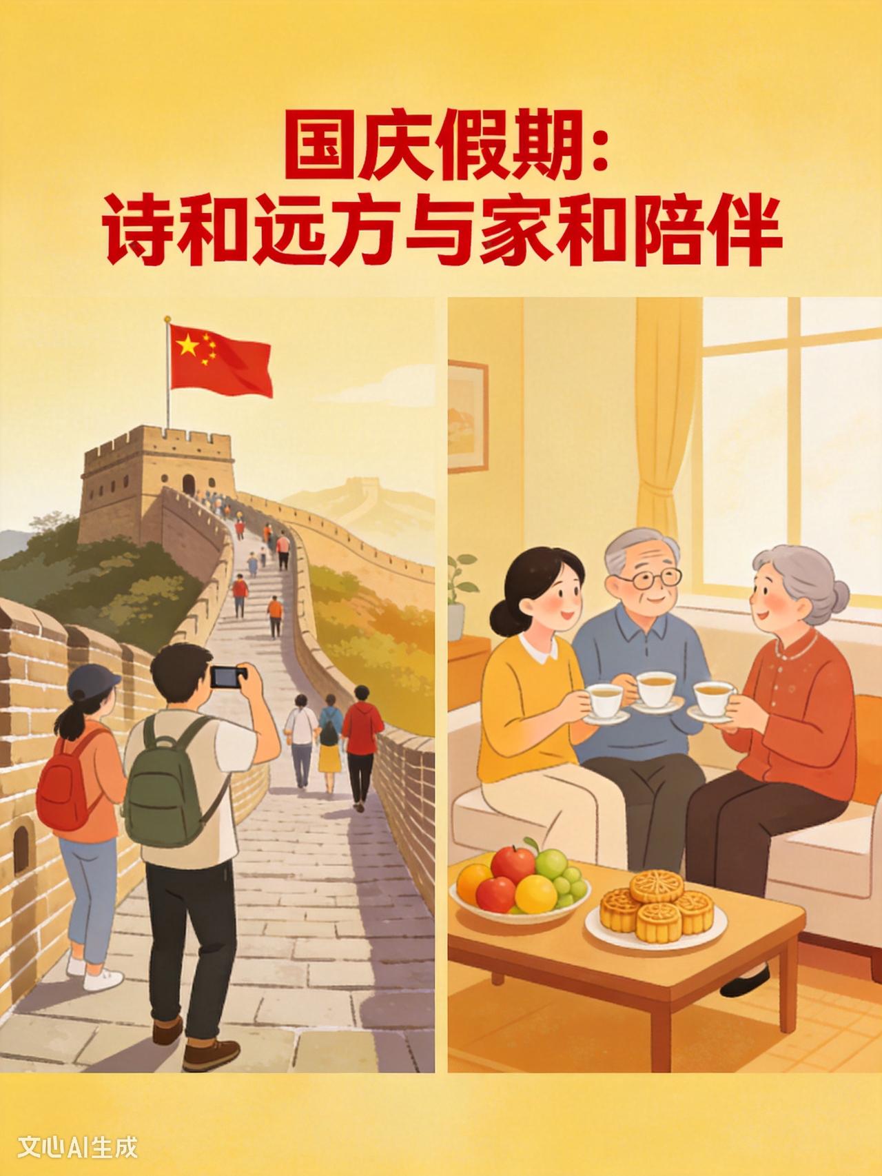 假期不止诗和远方，还有家和陪伴
国庆七天，社交平台上是两幅截然不同的画面：一边是