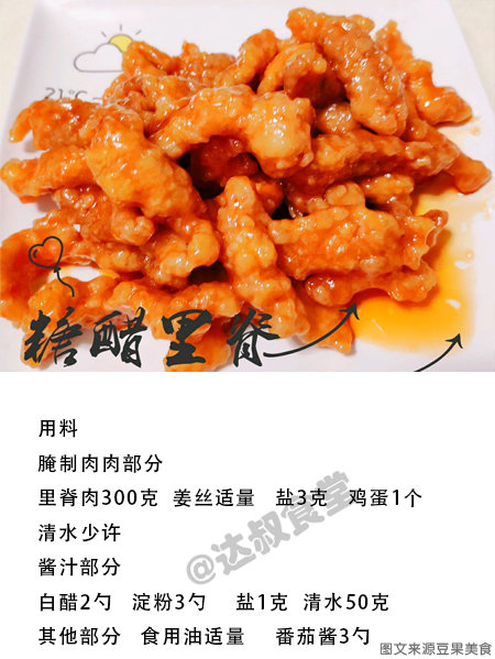 老少皆宜的糖醋里脊 ​​​