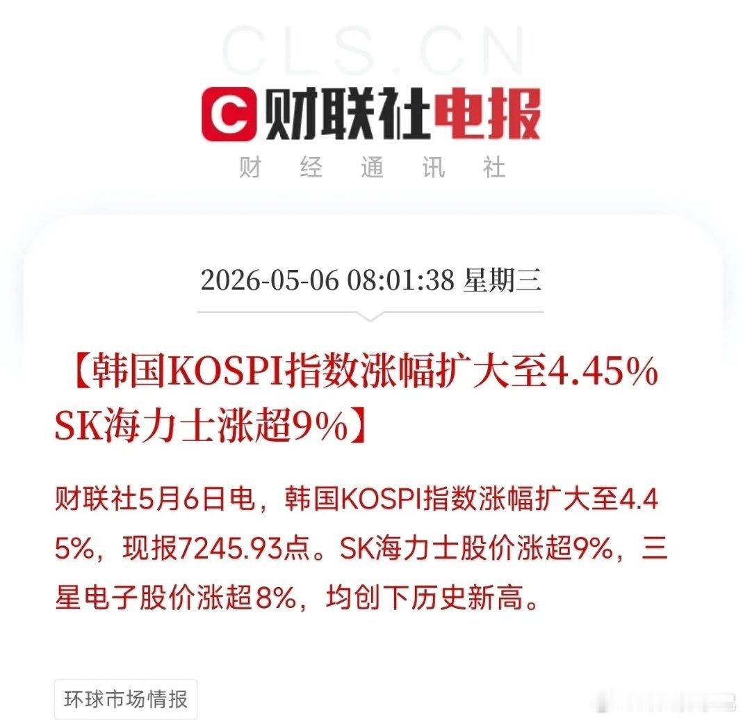 假期归来，亚太市场率先传来重磅信号，一个指数大涨超4%，两大龙头双双刷新历史纪录