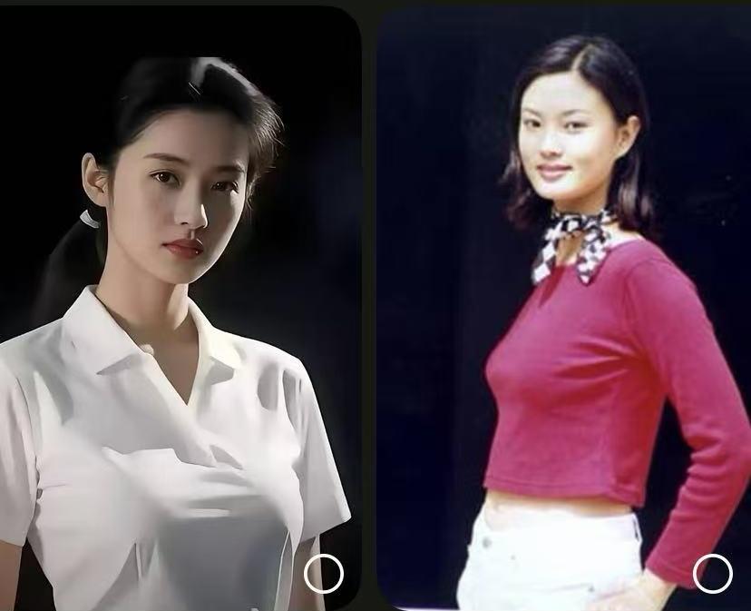 谁能想到，这两张照片里是同一个央视主持人？
左边白色衬衫一张经过修复，清丽动人；